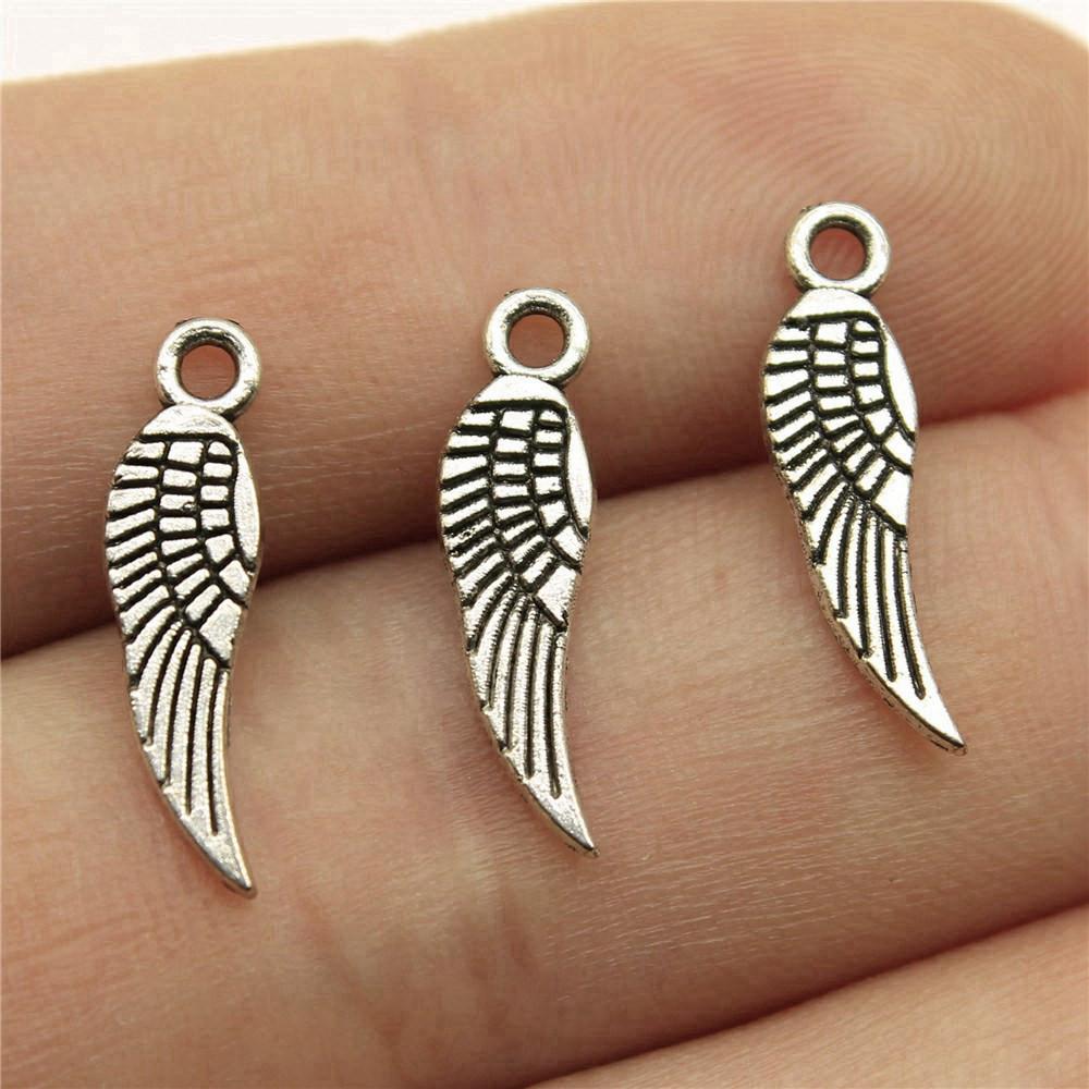Small Angel Wings Charms Pendant Female Jewellery Bulk Ethnic Art Supplies