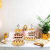 Decorative Wooden Cupcake Stand 2/3-Layer Cake Serving Tray Round Tiered Fruit Plate  Christmas
