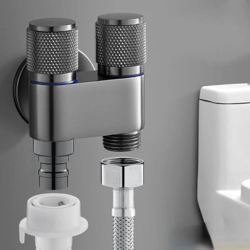 Zwei Auslässe Doppelsteuerung Wassereinlass Toiletten Waschmaschinen Armatur Wasseranschluss