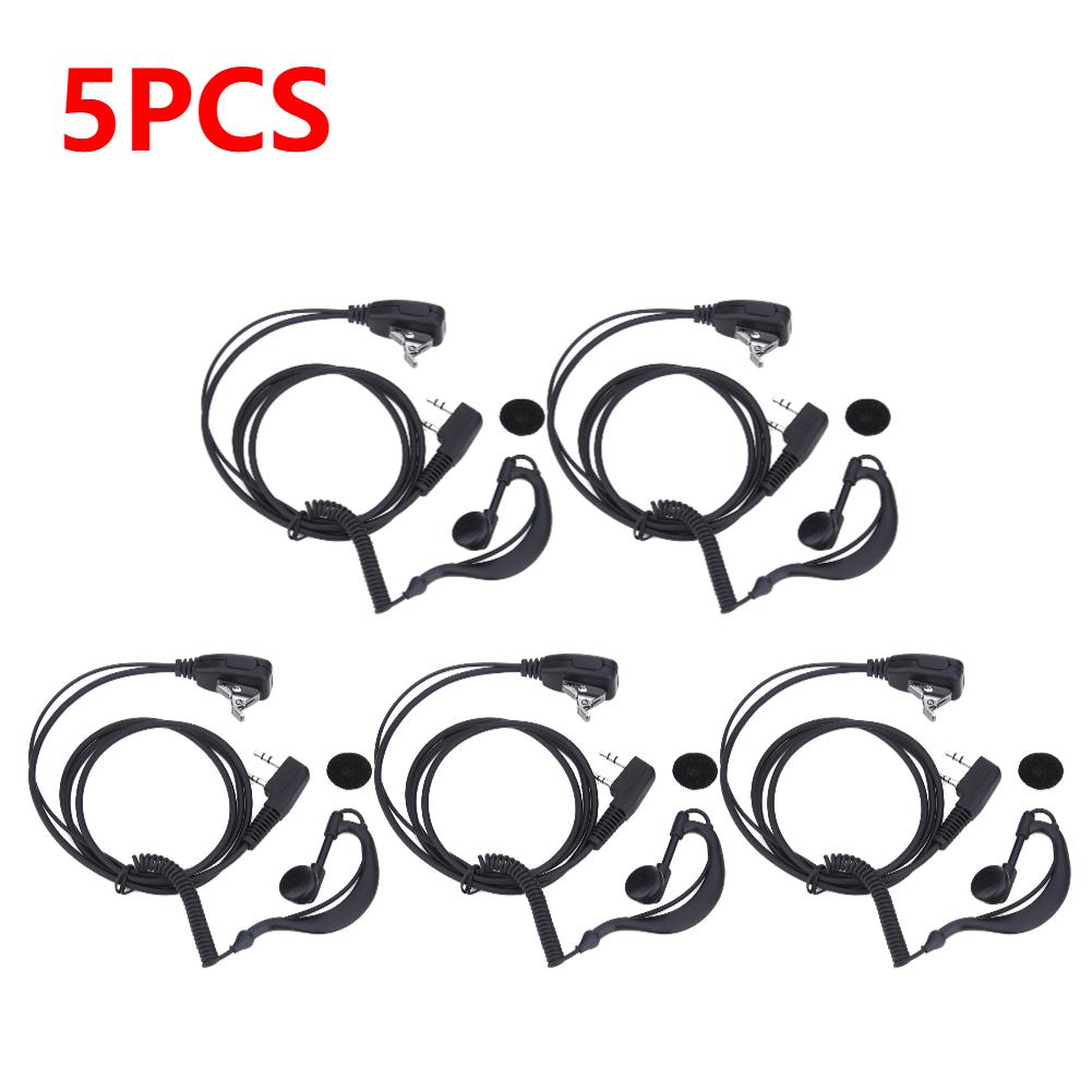 10-1pcs 2 PIN PTT MIC Interphone Earphone Earpiece Walkie Talkie Headset with Microphone for Baofeng UV5R BF-480/490/320/V6