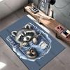 Raccoon nestled inside pocket carpet Yoga living room room decor children's crawling mat doormat area rug games mat