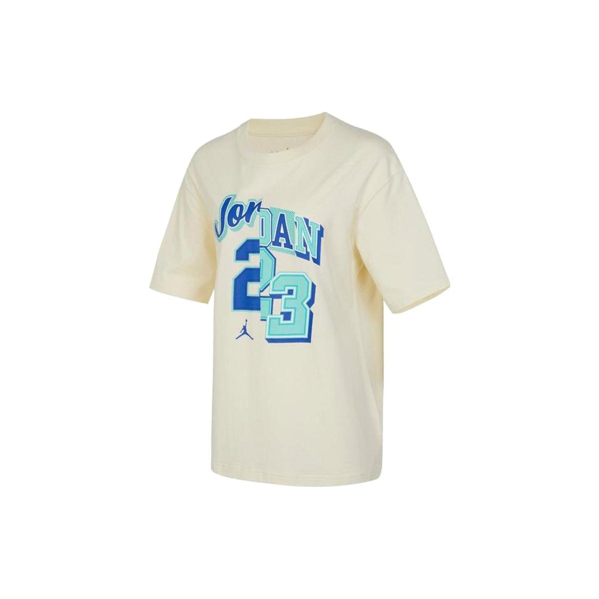 

New Jordan Drop Shoulder Sleeve T Shirt Women s Beige FQ0362-113 M