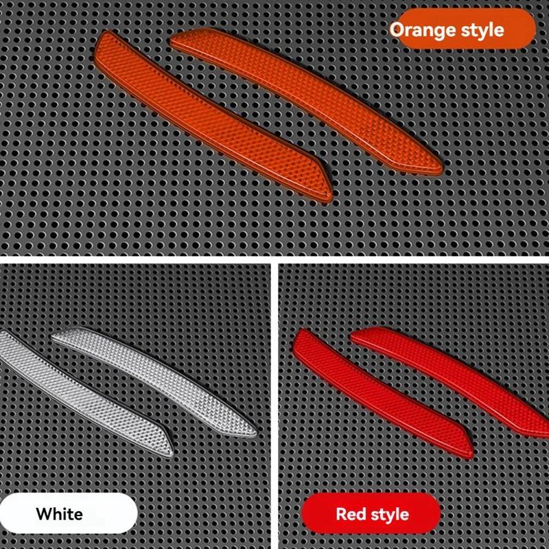 2Pc Car Wheel Eyebrow Reflective Sticker Trim Universal Car Reflector Strip-Safety Warning Tape Reflective Sticker