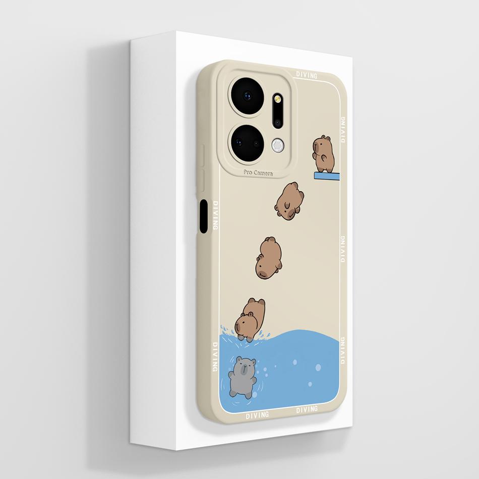 Für Honor X7 X7A X7C X7D X70 Hülle Anime Faule Katze Funda Für Honor X 7 Weiche Flüssigsilikon Handy-Rückseite Vollschutzhülle