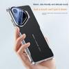For Huawei  Pura 70 Pura 70 Pro Metal Lens Holder, Plain Leather Back Panel Phone Case
