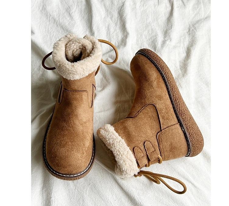 

Zhike~ Northeast large cotton shoes women s 2025 new winter velvet warm non-slip snow boots lace-up small short boots women 35 верблюд