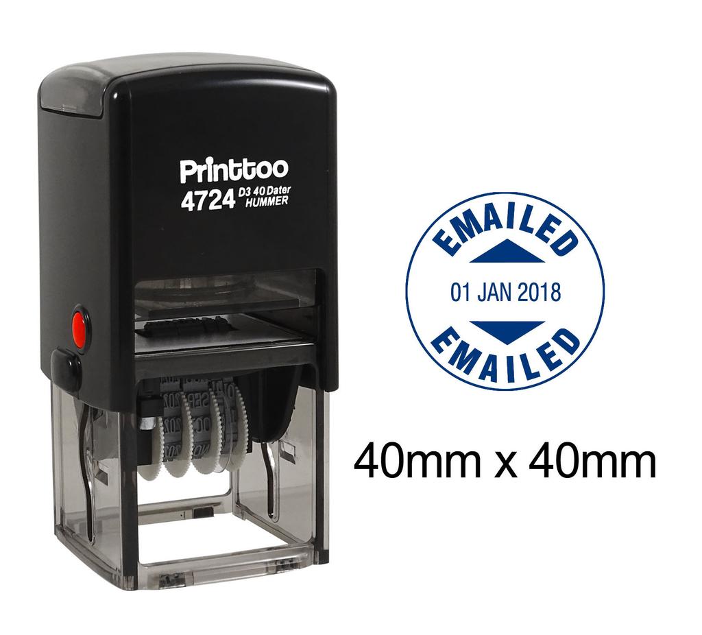 Printtoo Office Stationery Round Self Inking Dater Stamp With Emailed Text Date Document Rubber