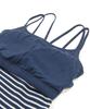 Morgan Modern Waffle Border Bra Camisole Size 89 Navy x White J.E. (Pack) Women's