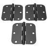 Rounded Door Hinges 3.5 Inch 5/8 Radius Matte Black Exterior Interior Door Hinges for Doors Office