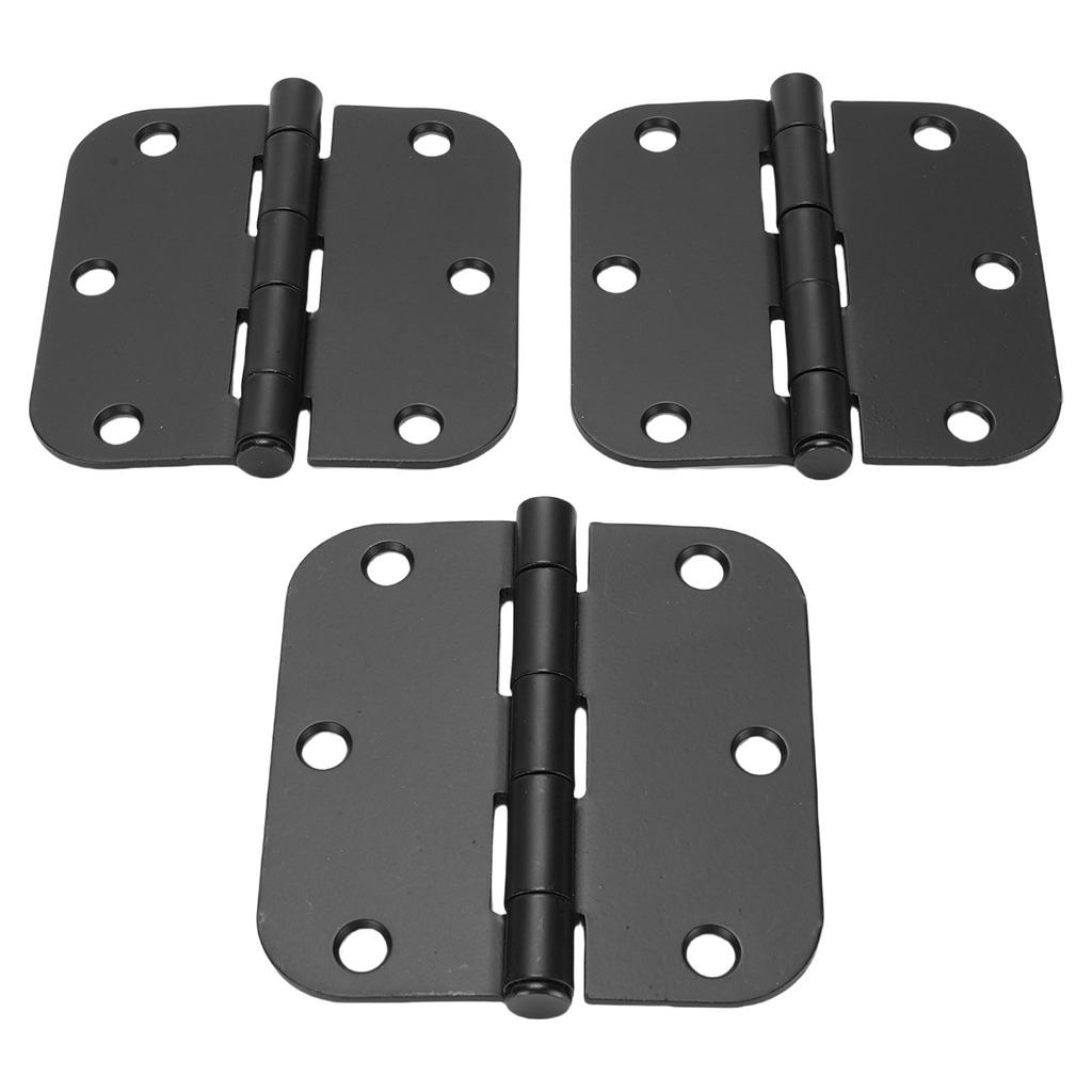 Rounded Door Hinges 3.5 Inch 5/8 Radius Matte Black Exterior Interior Door Hinges for Doors Office