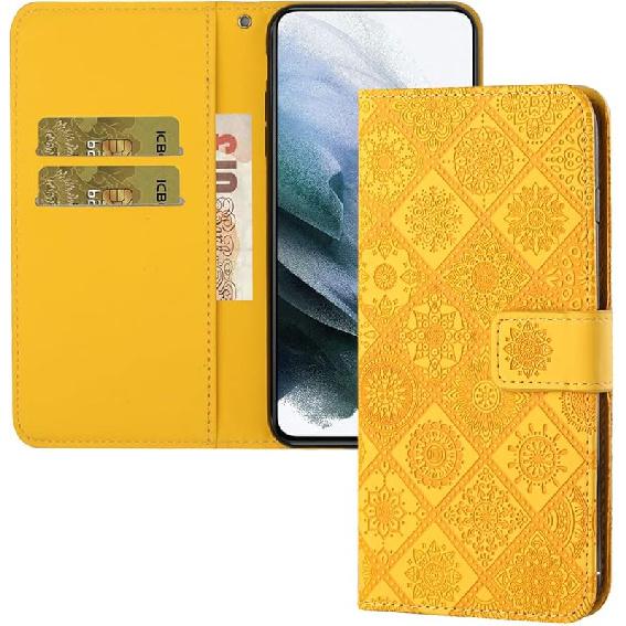 

Гаманець-чохол Galaxy S22 Ultra 5G з тримачем для кредитних карток, підставкою, протиударний, фліп, магнітний захист, чоловічий, жіночий, длядам телефону Samsung Galaxy жовтий