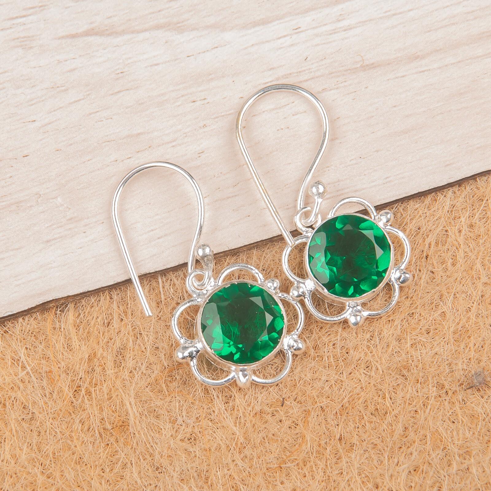 

Chrome Diopside Gemstone 925 Sterling Silver Jewelry Handmade Earrings 1.40 EE-56-1