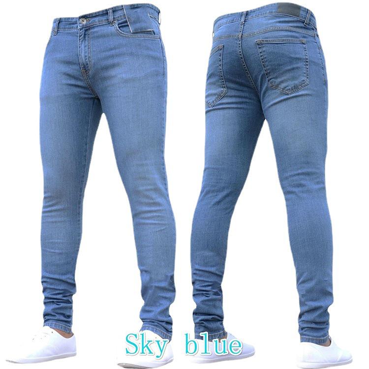 2021 Europäische Elastische Slim Fit Herren-Jeanshose - Schwarz