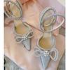 Ins style Glitter Crystal Women Pumps Sexy Ankle strap Rhinestones Bowknot Wedding High heels Summer Party Prom Shoes
