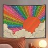 Boho Sun Tapestry Wall Hanging Moon Phase Rainbow Tapestries Bedroom Decor Bedspread Throw Cover