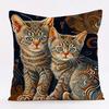 New Art Mural Kitten Print Series Pillowcase for Sofa Animal Design Retro Pillowcase Home Decor Cushion Cover 45x45 Cm