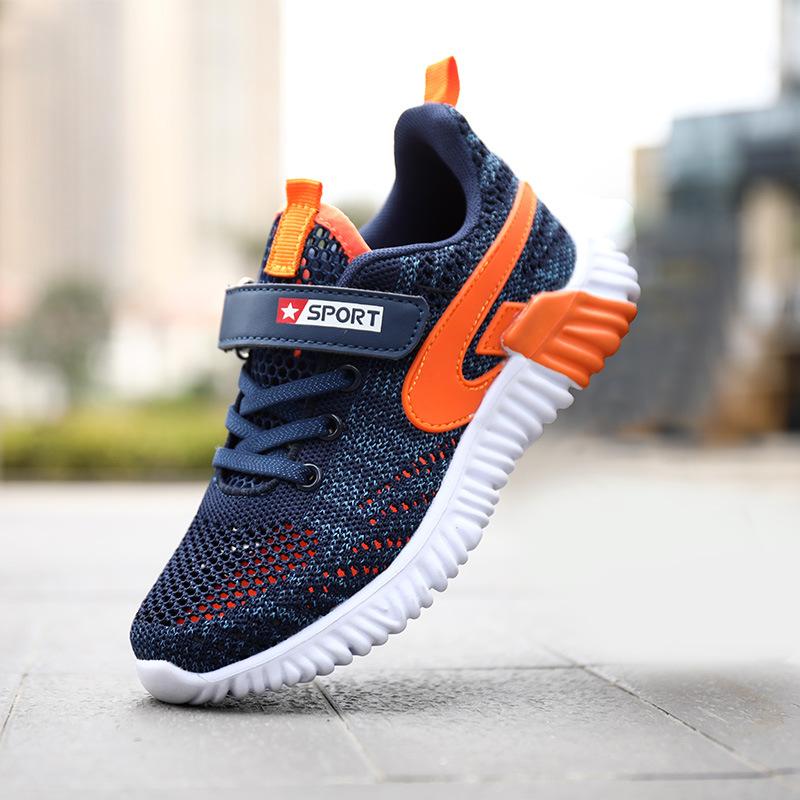 

1916 spring and summer classmates children s fly-woven hollow single mesh shoes low-top fly-woven casual running shoes boys and girls 40