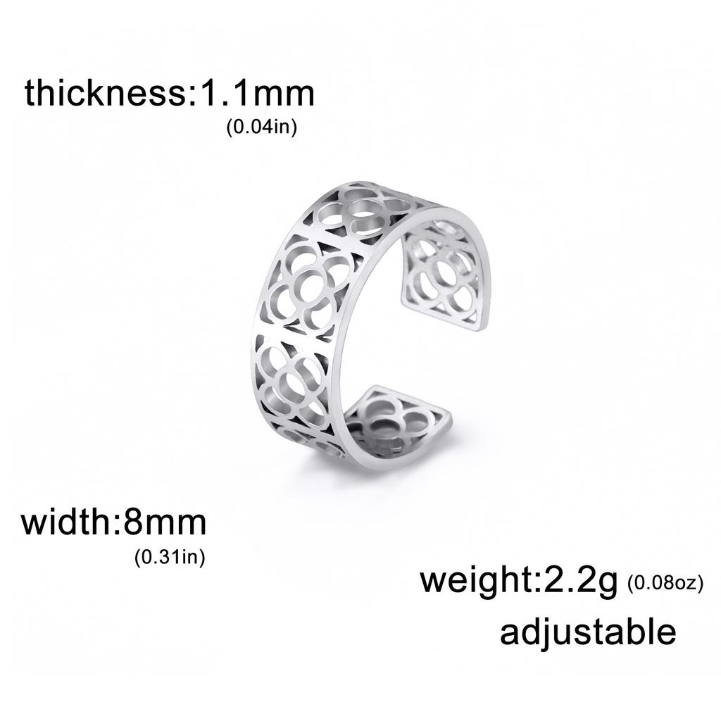 Lemegeton Barcelona Flowers Rings for Women Stainless Steel Ring Square Flower Finger Jewelry Souvenir Accessories 2026 Trend