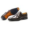 Módní Luxusní Pánské Formální Boty z Pravé Kůže s Dvojitou Sponou Monk Strap Klasické Špičaté Business Kancelář Svatba Společenské Boty
