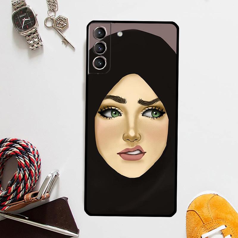 Étui Musulman Hijabi pour Filles Samsung Galaxy S24 S23 S22 Ultra Note 20 10 S8 S9 S10 Plus S20 FE S21 FE Housse
