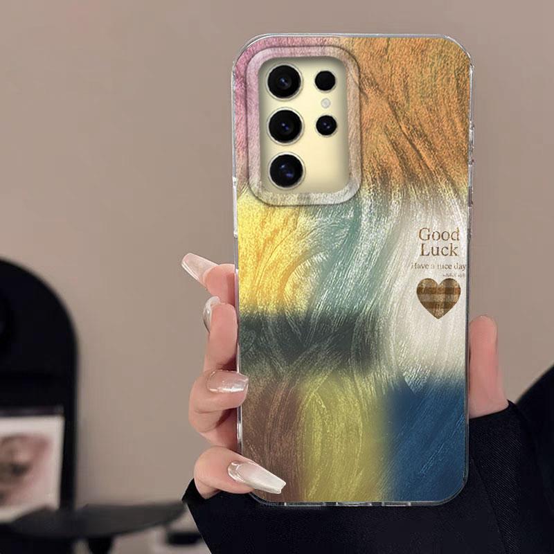 For Samsung Galaxy A56 A15 A25 A55 A35 A16 A26 A36 S24 S25 Plus Ultra 5G Phone Case Feather Gauze Rainbow Butterfly Bumper Cover