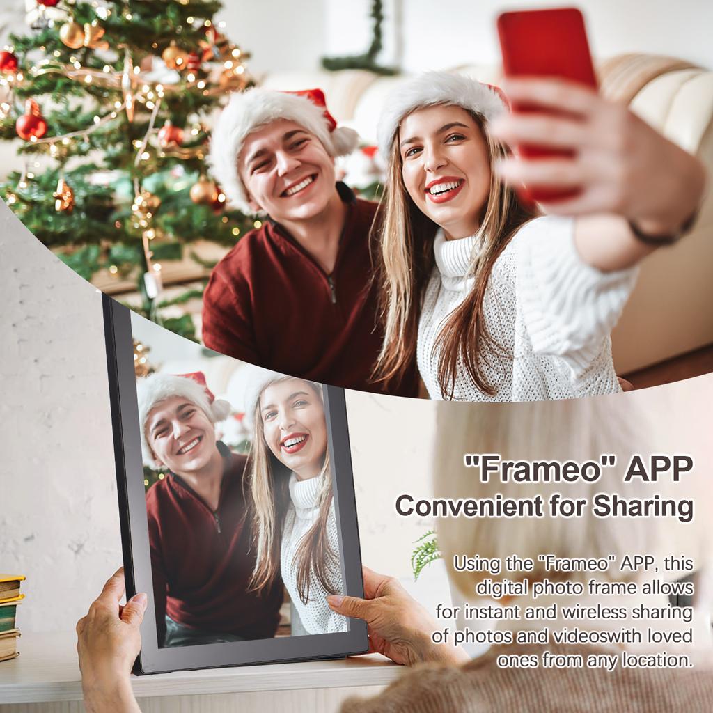 21,5-Zoll-WiFi-Digitalfotorahmen Cloud-Digitalbilderrahmen IPS-Bildschirm Touch-Steuerung 16 GB