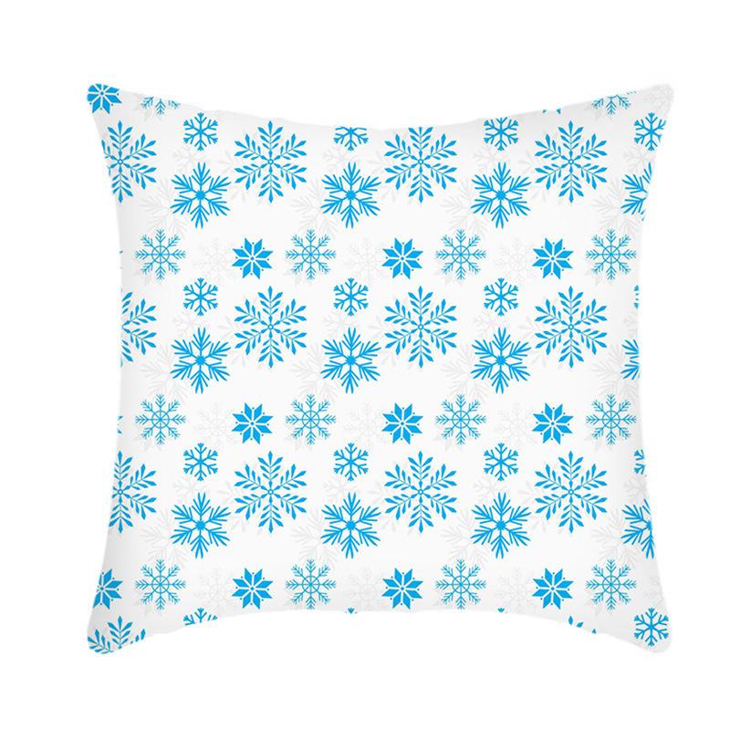 Christmas Blue Ice Snow Deer Digital Printing Short Plush Pillow Covers For Car Sofa Office Cushion Cover Home Goods 60X60Cm