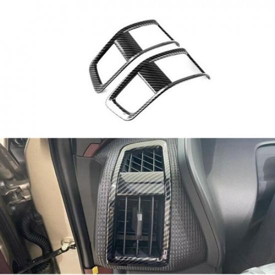 For Toyota bZ4X 2023-24 Carbon Fiber Look Front Side Air Outlet Vent Cover Trim<