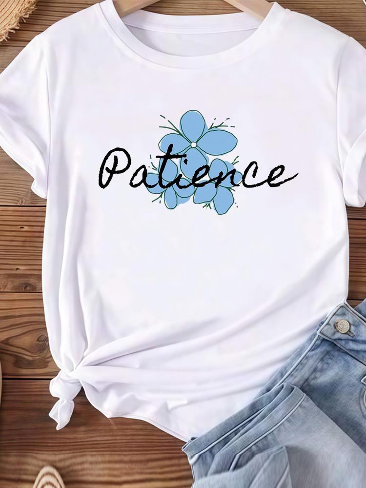 (Asian Size) Women Tee Top Clothing Casual feather style 90s Short Sleeve T Shirt Fashion Printed Lady Female Graphic T-shirts