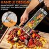 BBQ Basket Stainless Steel Rolling Grilling Basket Set Wire Mesh Cylinder Grill Basket Outdoor Camping Bbq Rack With Wood Handle