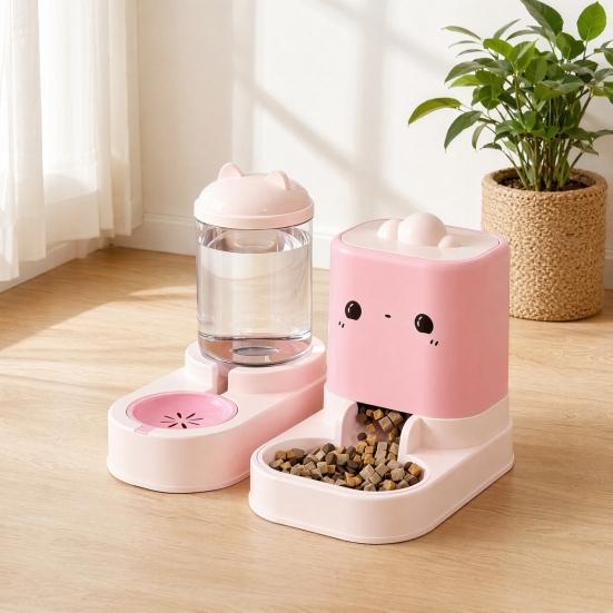 jijijing 2Pcs/Set Automatic Pet Feeders, Cat Food Feeder And Water Dispenser, Large Capacity Dispenser for Indoor Cats