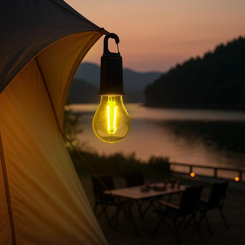 Solar Powered LED Camping Lantern USB Rechargeable Portable Waterproof Outdoor Light Handheld Tent Lamp for Hiking BBQ Emergency