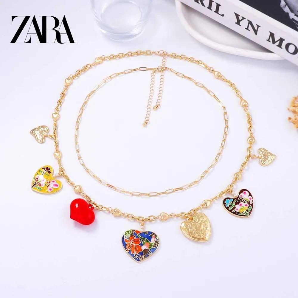 Alloy Heart Pendant Double-Layer Collarbone Chain For Women