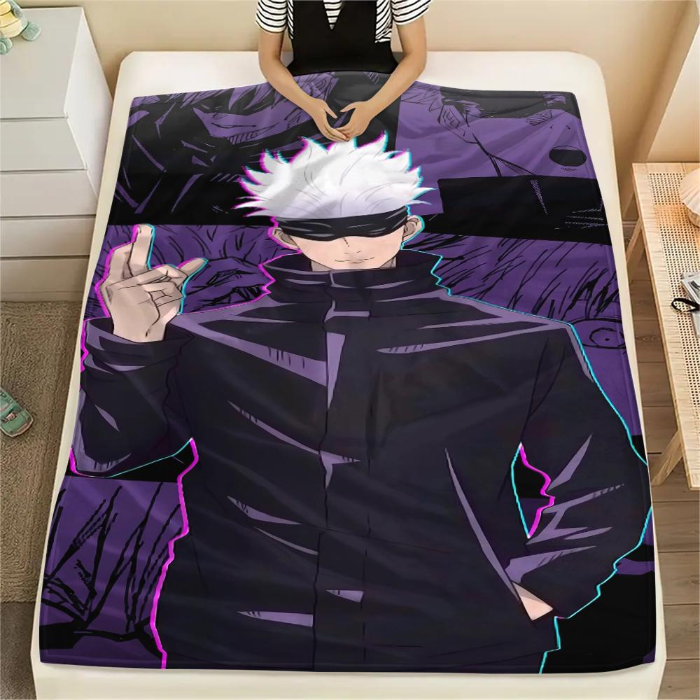 Jujutsu Kaisen Print Flannel Blanket,High quality Comfortable for All Seasons,Home Decor,Warmth and Comfort,Perfect for Christmas Gifts
