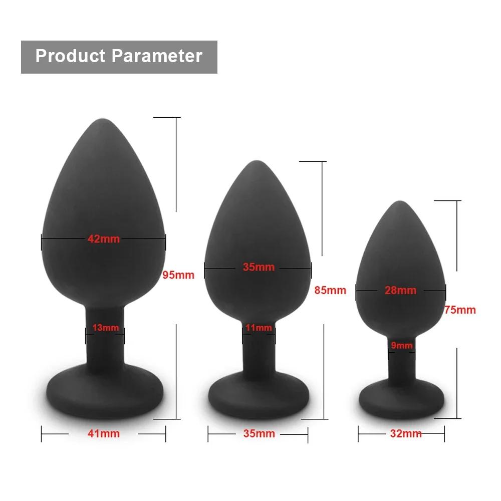 Anal Plug Butt Vibrator Women Men Gay Soft Silicone Erotic Bullet Penetration Anal Plug Bullet Dildo S/M/L Sex Toys for Adults
