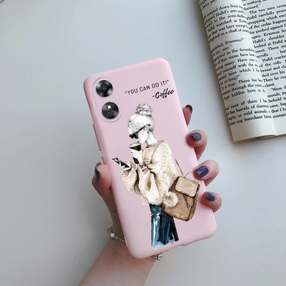 For OPPO A17 Phone Case CPH2477 Flower Butterfly Casing TPU Soft Silicone Back Cover for Oppo A17 A 17 Shell OppoA17 Bumper Capa