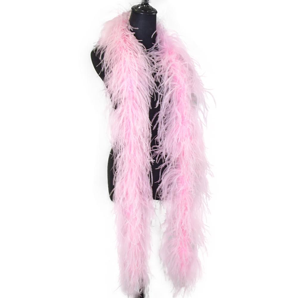 

DIY 6 Ply Ostrich Feathers Boa 0.5M/1M/2M/3M Long Feather Shawl Costume Boa Plumes Carnival Clothes Dress Sewing Feather Trim Crafts 0.5Meter світло-рожевий колір