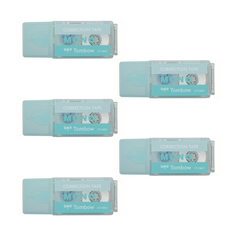 

Tombow Pencil Correction Tape 5mm MONO Mono Pocket (Mono Eraser Design Correction Tape) Single Use Type Blue 5 Pieces 4m CT-CM5C40-5P