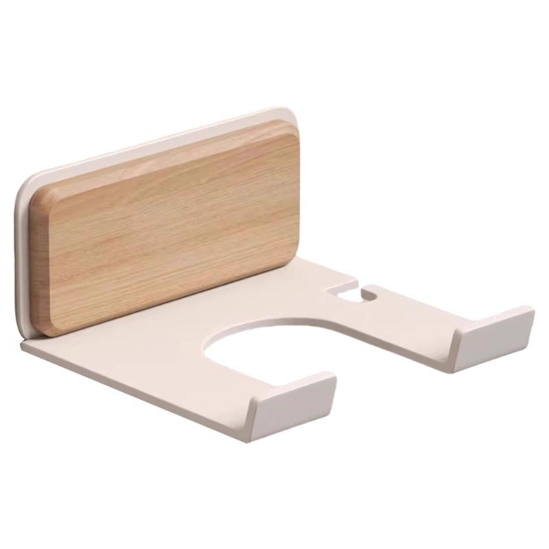 

Bathroom Hair Dryer Stand Wall Mounted Hairdryer Holder Hair Tool Organizers Rack Solid Wood Hair Blow Dryer Shelf