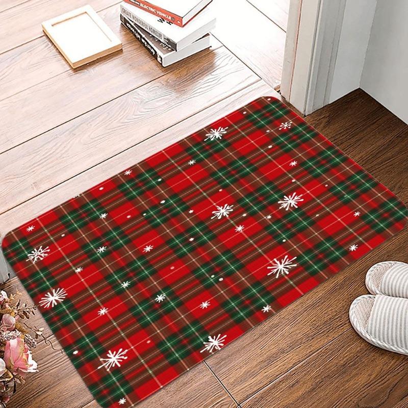 Weihnachtselemente Rutschfeste Wasserdichte Fußmatte Leicht zu Reinigen Eingangsfußmatte Heimdekor Langlebig Minimalismus Mode und Schön