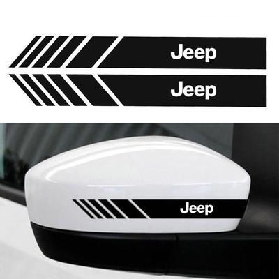 2PCS Car Side Mirror Decor Sticker Stripes Decal Fit for Renegade Wrangler JK JL Grand Cherokee Car Exterior Accessories