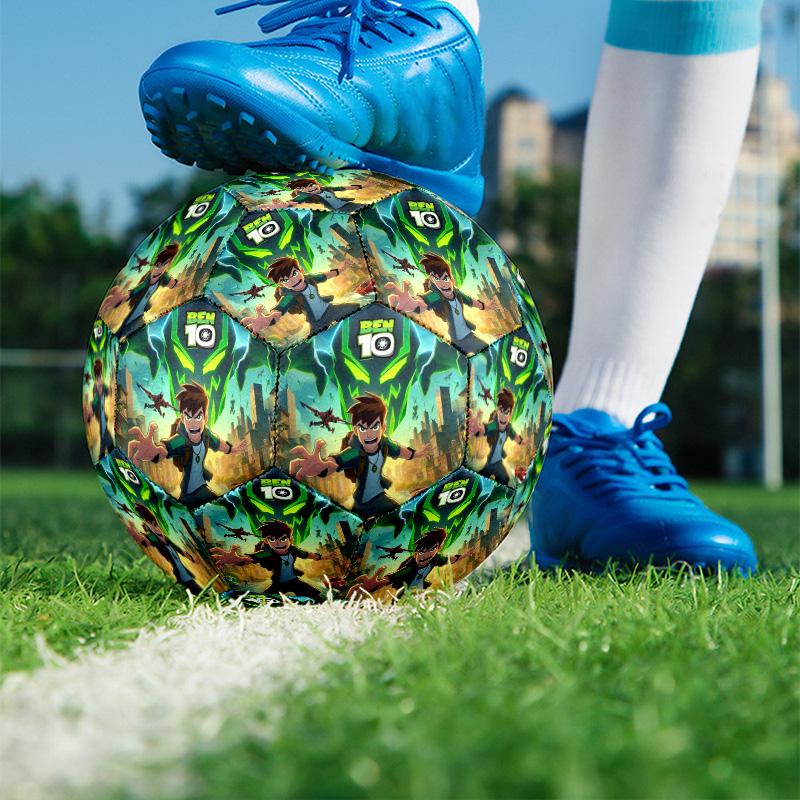 Ben 10 Cartoon Print Size 5 Soccer Ball, PU Wear Resistant Football for Match Training and Daily Practice, Birthday Gift for Soccer Fans