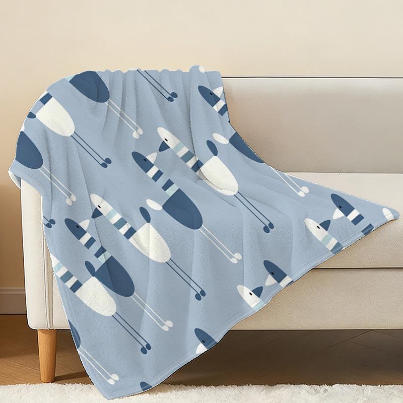 Seagull Series Printed Flannel Fleece Blanket – Skin-Friendly, Soft & Cozy, Perfect for Home Decor, Daily Warmth, Halloween & Christmas