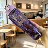 750ML Floral Bow Large Capacity Water Bottle Fresh Easy High Aesthetic Straw Cup with Handle Portable Suitable for Travel