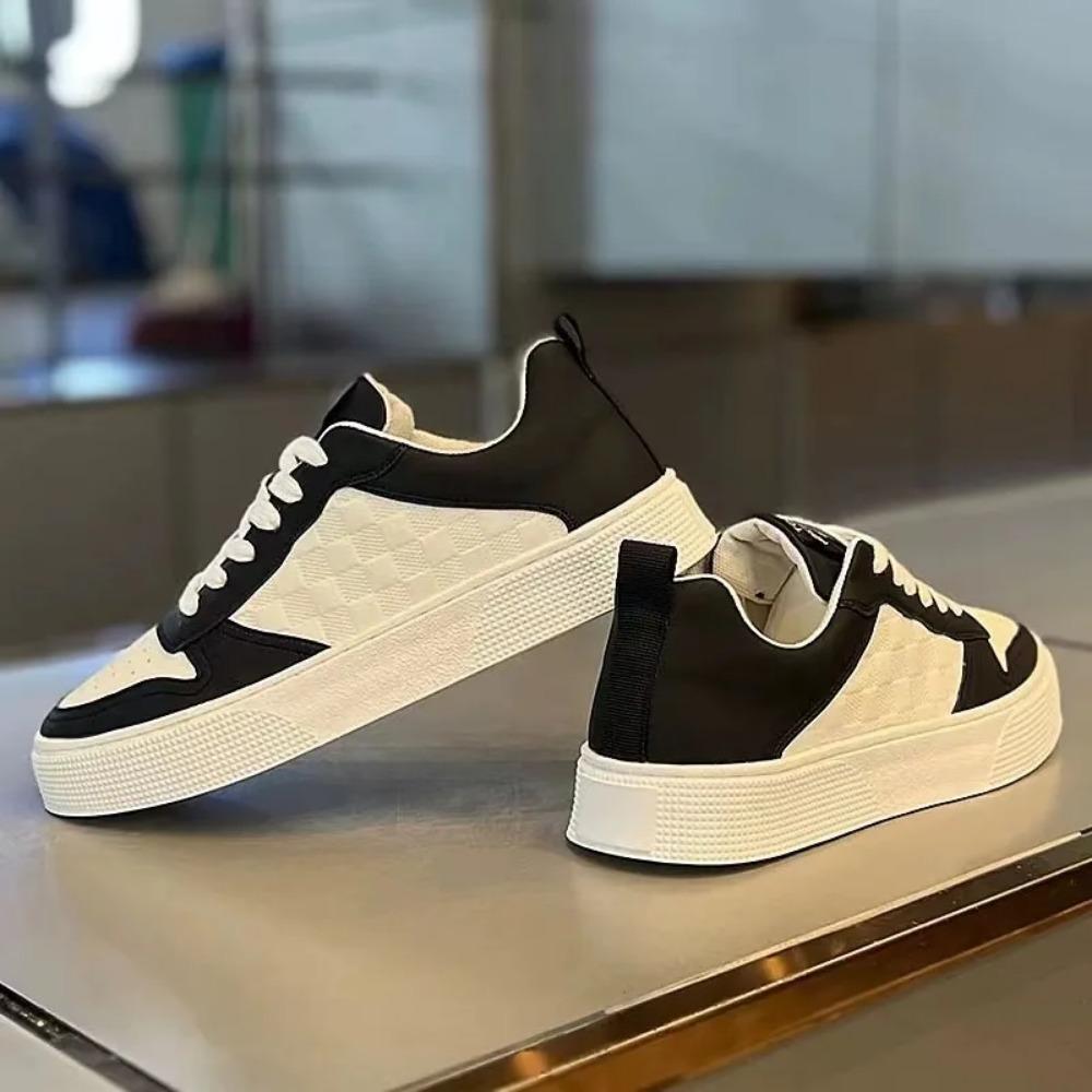 Fashion Casual Leather Shoes for Mens Spring and Autumn Breathable Flat Sports Shoes Men's Board Shoe Trendy Shoe Men Sneakers Trainers