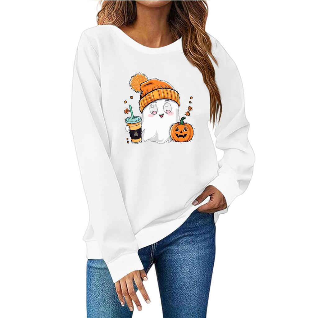 Women's Fashion Casual Print Casual Long Sleeve Round Neck Sweatshirt Top