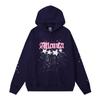 Spider Web Print Hooded Sweatshirt Set Men Women Loose Fit Cotton Fleece Streetwear Winter Outfit