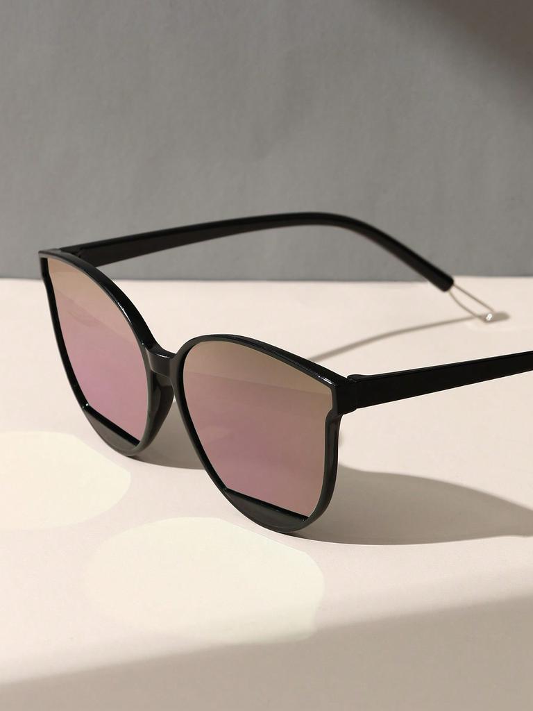 1PC Punk Fashion Cat Eye Plastic Oversized Frame Women Pink Sunglasses For Men Daily Life Shades Eyewear Accessories.