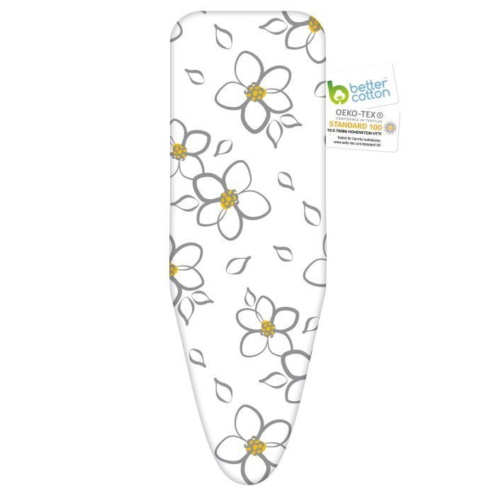 LaundrySpecialist® COMFORT Taille L-XL (T2) Housse De Repassage 100% Coton Avec Doublure En Molleton Épais - Fleurs