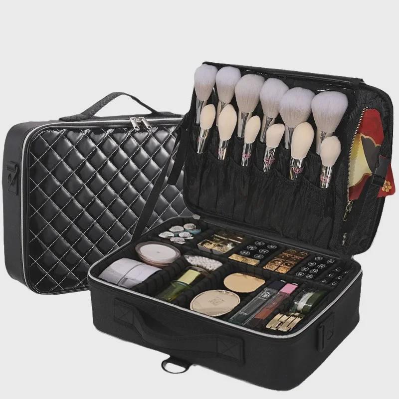 Large-Capacity Makeup Storage Bag: Portable Organizer for Brushes, Tools, Nails, and Eyelash Accessories